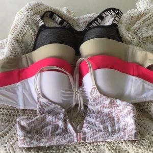 Victoria Secret sports bras, swim tops, Pink